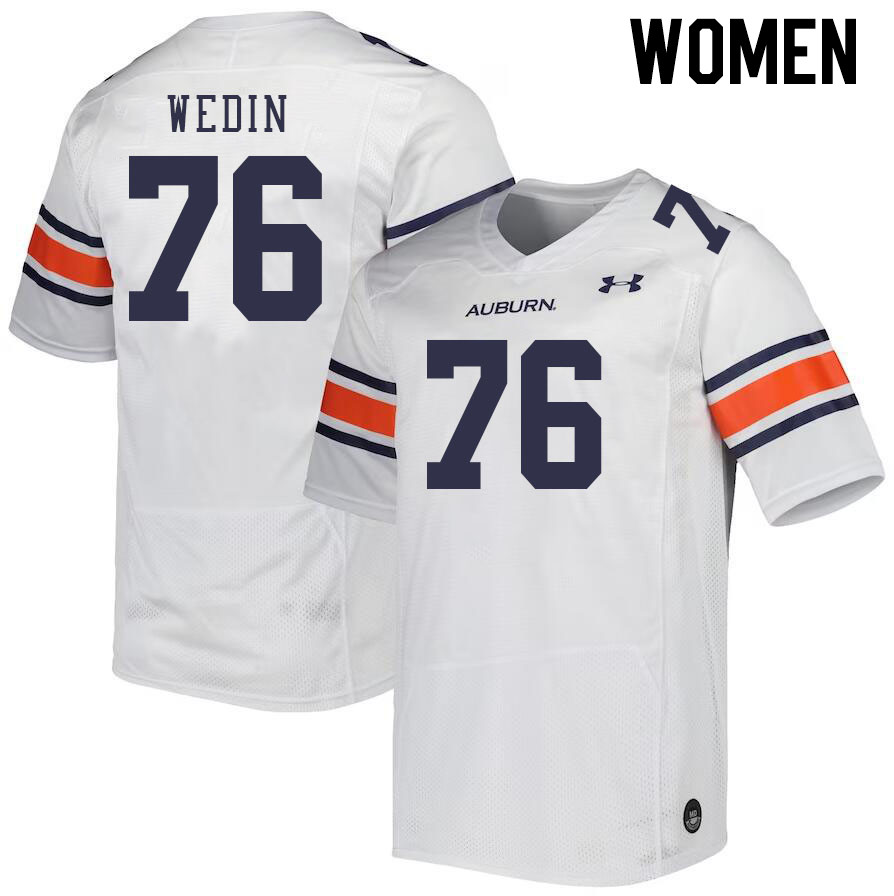 Women #76 Clay Wedin Auburn Tigers College Football Jerseys Stitched-White - Click Image to Close
